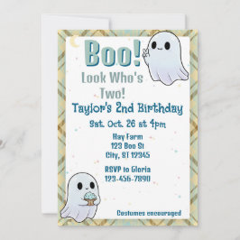 Convite Boo, Look Who's Two, Ghost 2nd Birthday