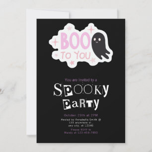 Convite Boo para você Fantasma Halloween Moderno Minimalis