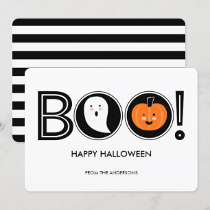 Convite Boo! Placa Plana Feliz Halloween