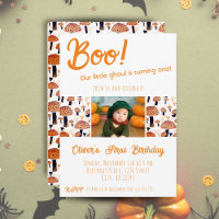 Boo Primeiro Aniversário Cogumelos Halloween Outon