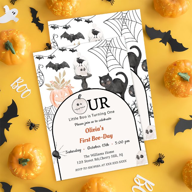 Convite Boo Primeiro Aniversário Nosso Pequeno Boo Está Vi (Criador carregado)