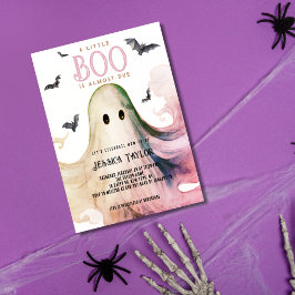 Convite Boo Quase Chegando Festa de Bebê Menina Fantasma A