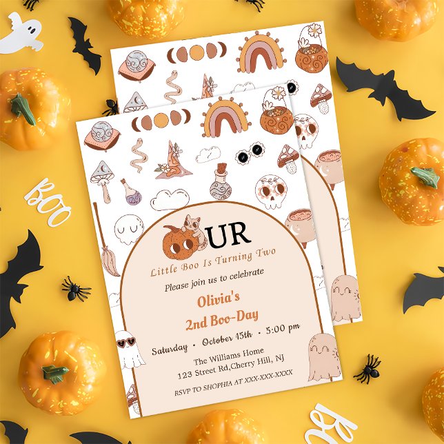 Convite Boo Segundo Aniversário Nosso Pequeno Boo Está Vir (Criador carregado)