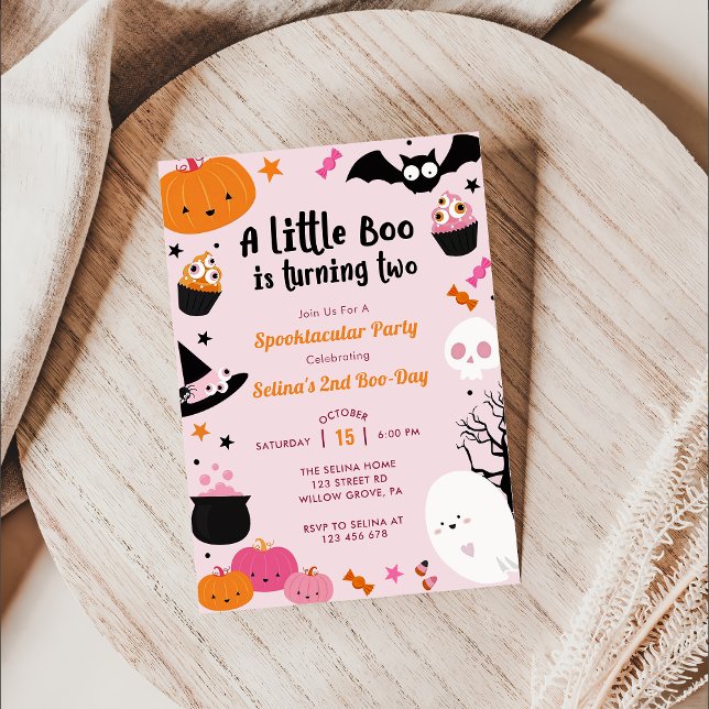 Convite Boo Segundo Aniversário Nosso Pequeno Boo Está Vir (Criador carregado)