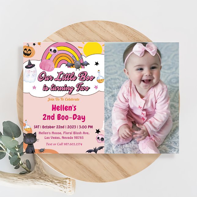 Convite Boo Segundo Aniversário Nosso Pequeno Boo Está Vir (Criador carregado)