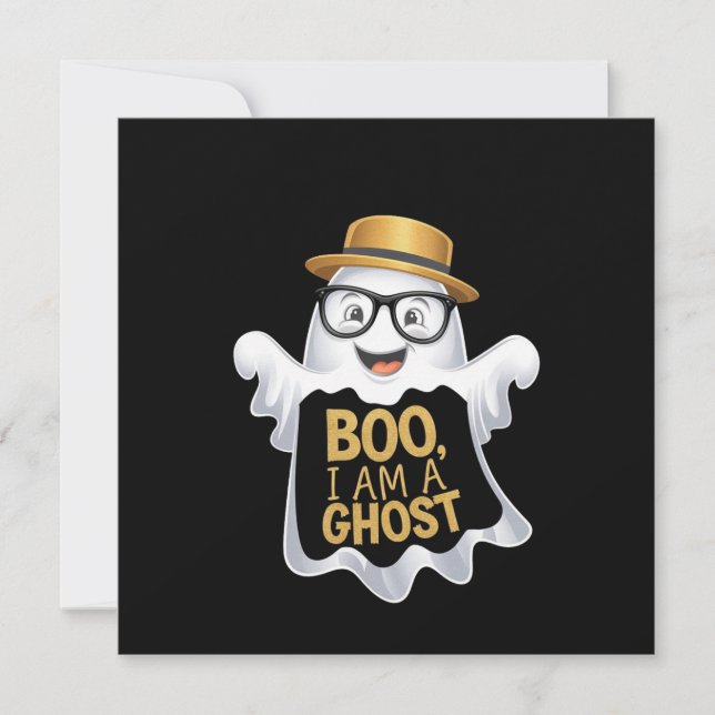 Convite Boo, sou um fantasma divertida para os amantes do  (Frente)
