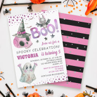 Boo Spooky Pink Skull Girl Aniversário do Dia das