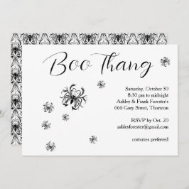 Convite Boo Thang Creepy Spiders Festa de Halloween