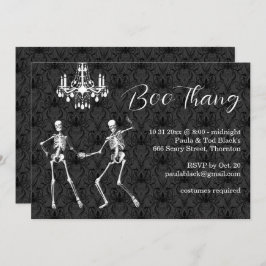 Convite Boo Thang Glamorous Skeletons Festa de Halloween