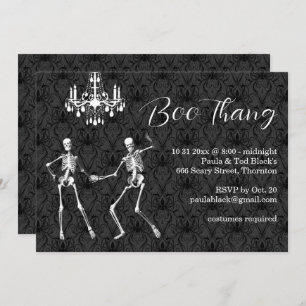 Convite Boo Thang Glamorous Skeletons Festa de Halloween