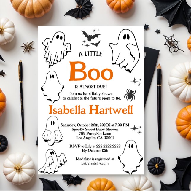 Convite Boo-tiful Baby on the Way – Halloween Baby Shower  (Criador carregado)