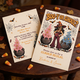Convite Boo-y ou Ghoul Revelação de Gênero de Halloween