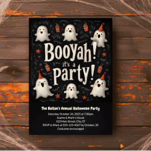 Convite Boo Ya Halloween Cute Fantasma Booyah Festa