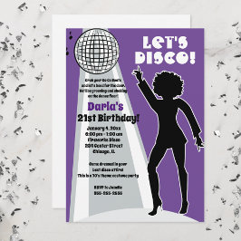 Convite Boogie de Aniversário da Mulher do Partido Disco R