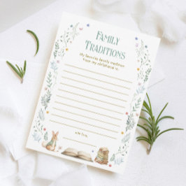 Convite Book Baby Shower Family Traditions Game Card