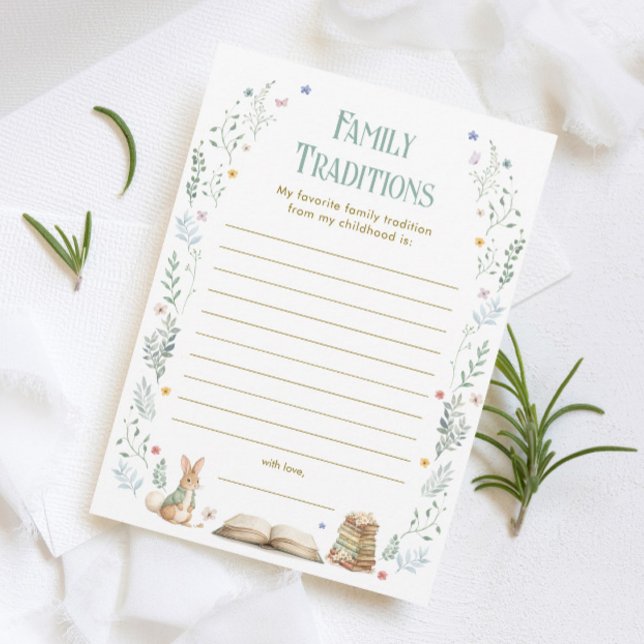 Convite Book Baby Shower Family Traditions Game Card (Criador carregado)