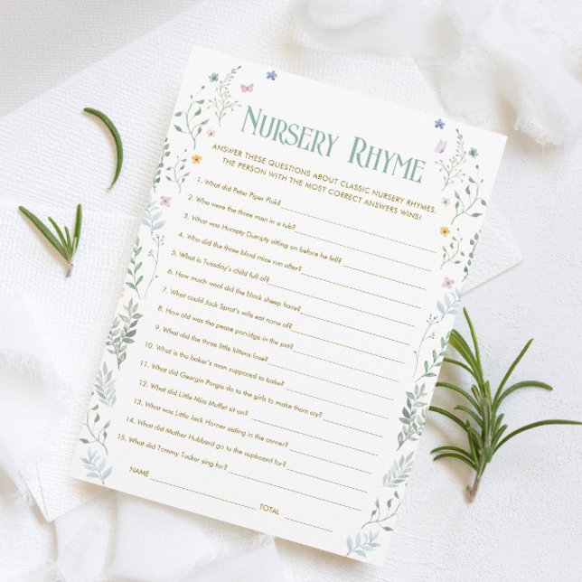 Convite Book Baby Shower Nursery Rhyme Game Card (Criador carregado)