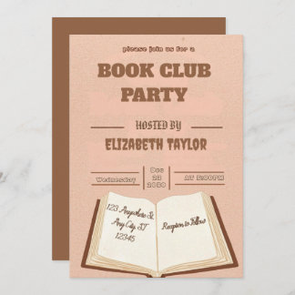 Convite Book Club Party Invitation – Cozy Reading Night