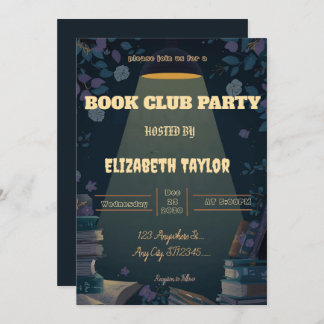 Convite Book Club Party Invitation – Cozy Reading Night