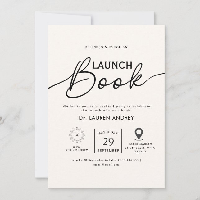 Convite Book Launch Invitation (Frente)