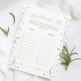 Convite Book themed Bridal Shower Age Guessing Game Card