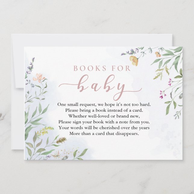 Convite Books for Baby Insert Card for Baby Shower (Frente)