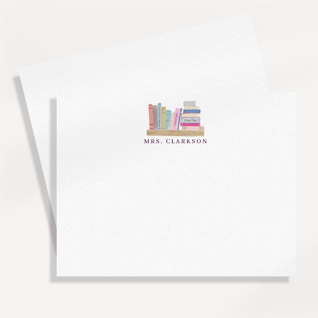 Convite Bookshelf Teacher Note Card Gift for Teacher  (Criador carregado)