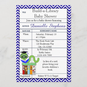 Convite Bookworm Baby Shower