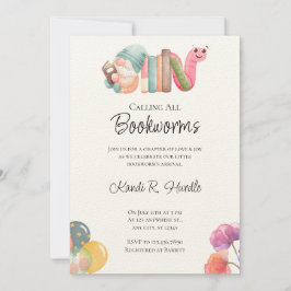 Convite Bookworm Baby Shower