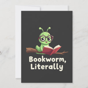 Convite Bookworm Literalmente Literário Livros Engraçados