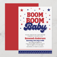 Boom Boom Baby 4 de julho Chá de fraldas Patriótic