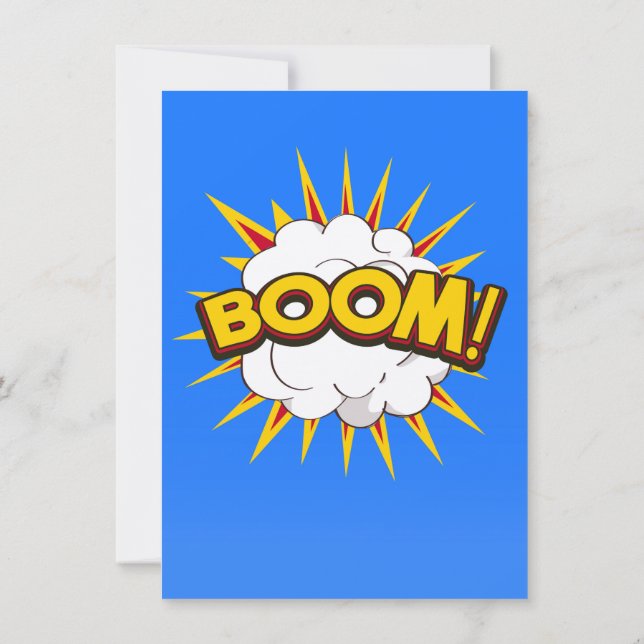 Convite Boom! Explosão de desenho animado (Verso)