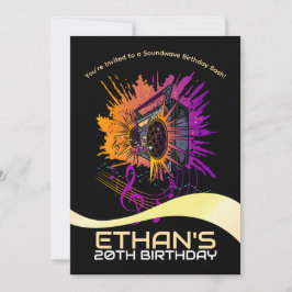 Convite Boombox Aniversário: Explosão em Divertimento