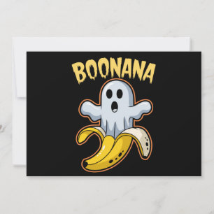 Convite Boonana Fantasma Bonito Banana Halloween