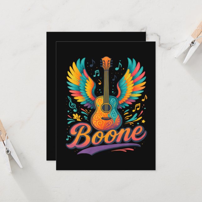 Convite Boone Guitar (Frente/Verso In Situ)
