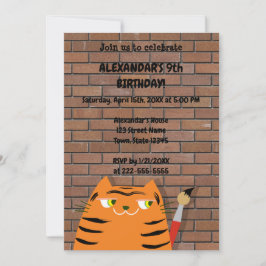 Convite Booo O Gato , Feliz Aniversário Infantil Tigre de 