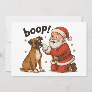 Convite Boop Natal Papai Noel Boxer Nariz Amante de Animai