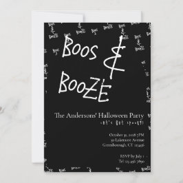 Convite Boos and Booze Halloween Party