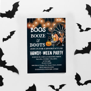 Convite Boos Booze e Boots Western Halloween Bash