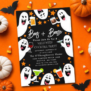 Convite Boos e Bebidas Festa Divertida de Halloween para A