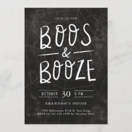 Convite Boos e Booze Chalk - Festa de Halloween
