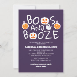 Convite Boos e Booze Festa de Figurino de Halloween Spooky