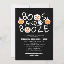 Convite Boos e Booze Festa de Figurino de Halloween Spooky