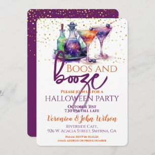 Convite Boos e Booze Halloween