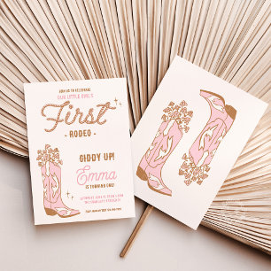 Convite Boot Da Primeira Rapariga Com Flores