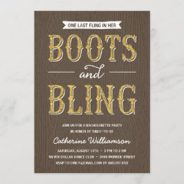 Convite Boots and Bling | Festa de solteira de aspecto bri