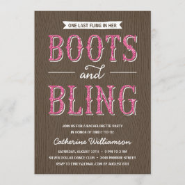 Convite Boots and Bling | Festa de solteira de aspecto bri