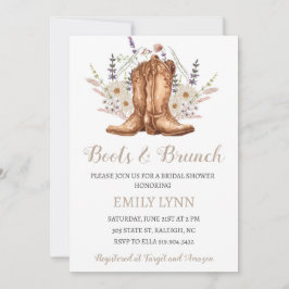 Convite Boots and Brunch Western Bridal Shower Invitation