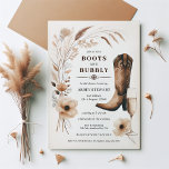 Convite Boots and Bubble Chá de panela<br><div class="desc">Incêndio no espírito do amor, riso, e a promessa de eternidade com nossos "Convites de chá de panela Botas e Borrões". Perfeito para a noiva que combina encanto rústico com sofisticação elegante, esses convites são um prelúdio para uma celebração em que a chic do país encontra a espumante soirée. Cada...</div>