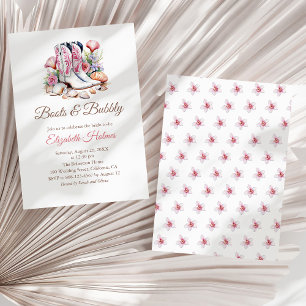 Convite Boots and Bubble Costal Cowgirl Chá de panela Invi